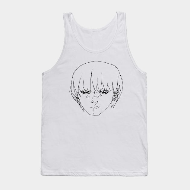 Beautiful manga ghoul (black line) Tank Top by Axele's super-cool-store